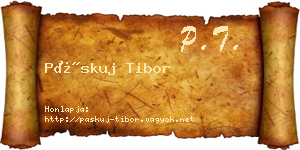 Páskuj Tibor névjegykártya