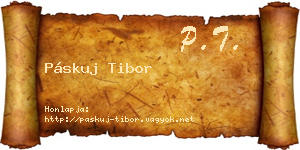 Páskuj Tibor névjegykártya